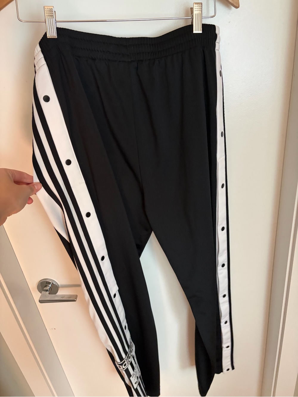 Adidas Black and White Athletic Track Pants - Picture 4 of 6